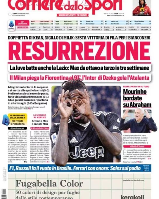 Le Prime Pagine Sportive Internazionali – 28 novembre